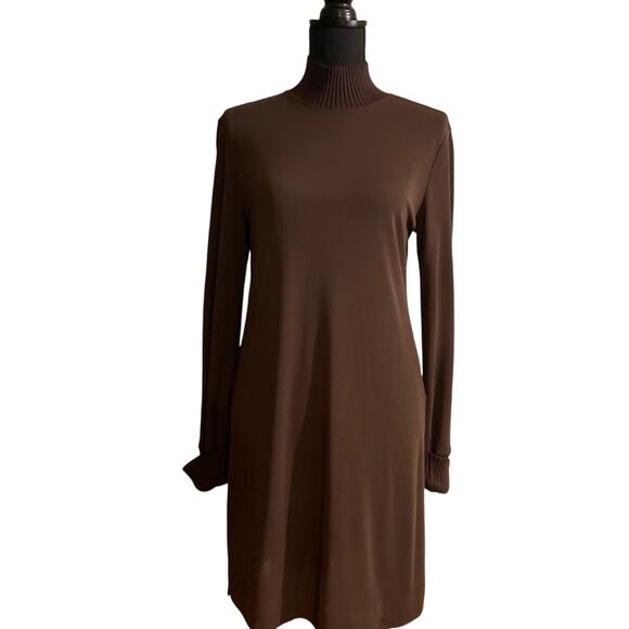 J. Jill Chocolate Brown Turtleneck Dress Sz SP - Picture 1 of 4